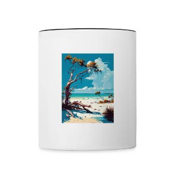 Honeymoon Islands State Park Florida Travel Poster - Contrasting Mug - white/black - Front