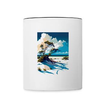 Souvenir du littoral national des îles Gulf en Floride - Mug contrasté - blanc/noir - Devant