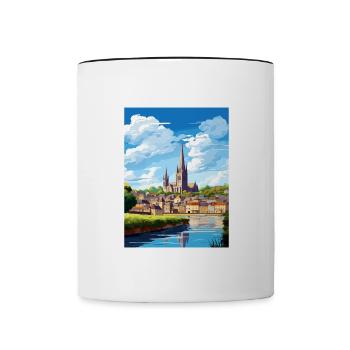 Truro Cornwall Vintage voyage affiche WPA Souvenir - Mug contrasté - blanc/noir - Devant