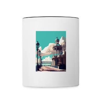 Brighton England Vintage Reiseposter Souvenir - Tasse zweifarbig - Weiß/Schwarz - Vorne