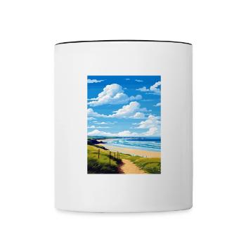 Polzeath Cornwall Vintage Reiseposter Souvenir - Tasse zweifarbig - Weiß/Schwarz - Vorne