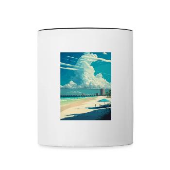 Pensacola Beach Floride Vintage voyage affiche WPA - Mug contrasté - blanc/noir - Devant