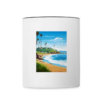 Laguna Beach Kalifornien Vintage Reiseposter WPA - Tasse zweifarbig - Weiß/Schwarz - Vorne