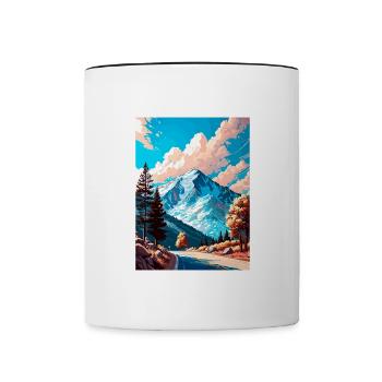 Mont Wilson Californie Vintage voyage affiche WPA - Mug contrasté - blanc/noir - Devant