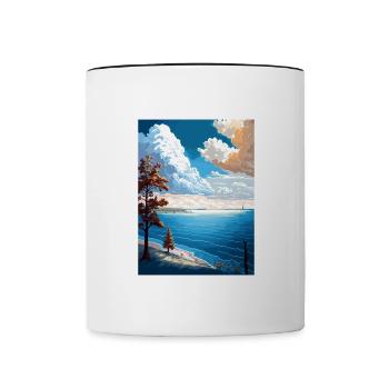 Lake Erie New York State Vintage Travel Poster WPA - Contrasting Mug - white/black - Front
