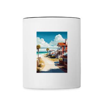 Santa Rosa Beach Florida Vintage Travel Poster WPA - Contrasting Mug - white/black - Front