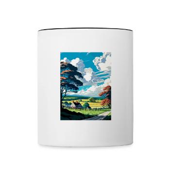 Bucks County Pennsylvania Vintage Reiseposter - Tasse zweifarbig - Weiß/Schwarz - Vorne