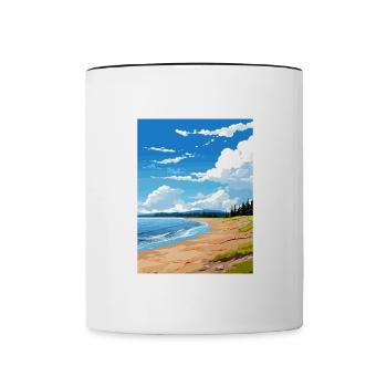 Anchor Point Beach Alaska Affiche de voyage Vintage - Mug contrasté - blanc/noir - Devant