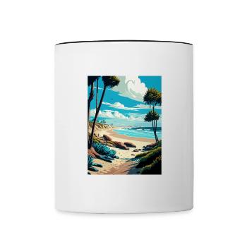 Affiche de voyage Vintage de Salt Creek Beach en Californie - Mug contrasté - blanc/noir - Devant