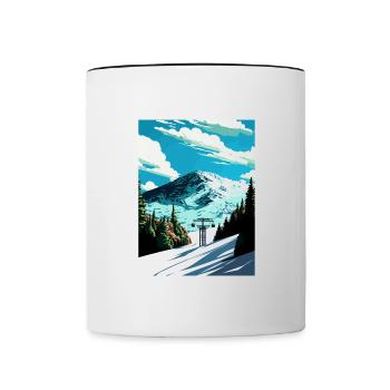 Whiteface Mountain New York State Travel Poster - Contrasting Mug - white/black - Front