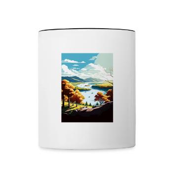 Hudson Valley New York State Vintage Reiseposter - Tasse zweifarbig - Weiß/Schwarz - Vorne