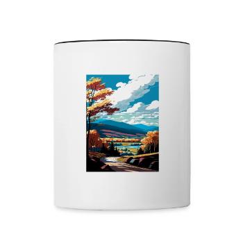 The Catskills New York State Vintage Travel Poster - Contrasting Mug - white/black - Front