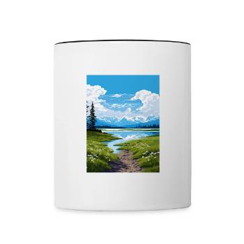 Lake Clark Nationalpark Alaska Reiseposter - Tasse zweifarbig - Weiß/Schwarz - Vorne