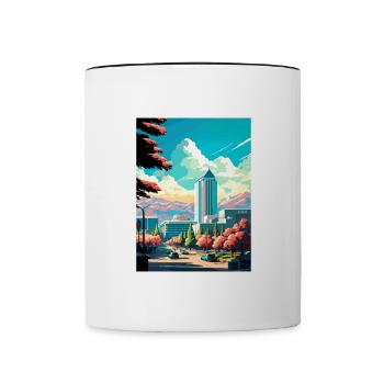 San Jose Californie Vintage voyage affiche Souvenir - Mug contrasté - blanc/noir - Devant