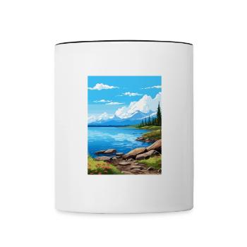 Iliamna lac Alaska Vintage voyage affiche Souvenir - Mug contrasté - blanc/noir - Devant