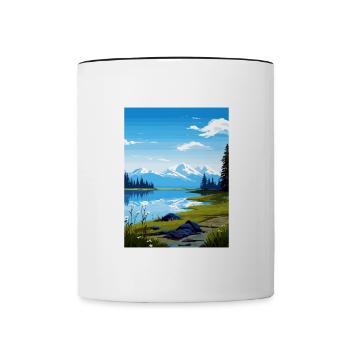 Kachemak Bay Alaska Vintage Reiseposter Souvenir - Tasse zweifarbig - Weiß/Schwarz - Vorne