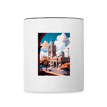 San Antonio Texas Vintage Travel Poster Souvenir - Contrasting Mug - white/black - Front