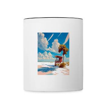Siesta Key Florida Vintage Reiseposter Souvenir - Tasse zweifarbig - Weiß/Schwarz - Vorne