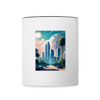 Houston Texas Vintage voyage affiche WPA Souvenir - Mug contrasté - blanc/noir - Devant