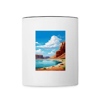 Lac Powell, Utah, Affiche de voyage vintage, souvenir - Mug contrasté - blanc/noir - Devant