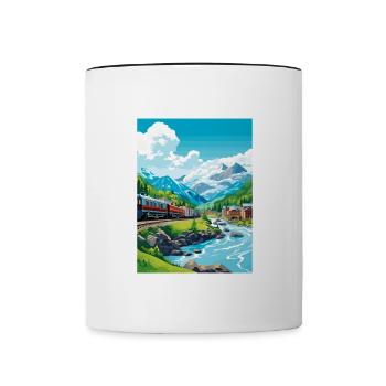 Skagway Alaska Vintage Reiseposter WPA Souvenir - Tasse zweifarbig - Weiß/Schwarz - Vorne