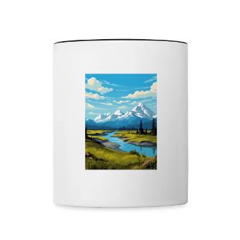 Chugach Alaska Vintage Voyage Poster WPA Souvenir - Mug contrasté - blanc/noir - Devant