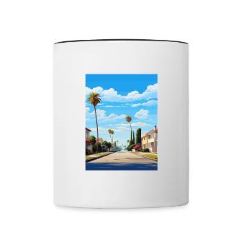 Ventura Californie Vintage voyage affiche Souvenir - Mug contrasté - blanc/noir - Devant