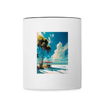 Siesta Key Florida Vintage Reiseposter Souvenir - Tasse zweifarbig - Weiß/Schwarz - Vorne