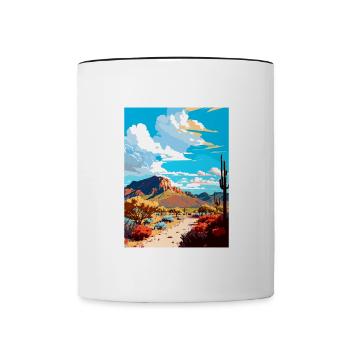 Oro Valley Arizona Vintage Travel Poster Souvenir - Contrasting Mug - white/black - Front