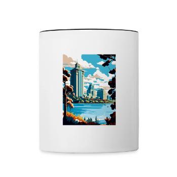 Oakland California Vintage Travel Poster Souvenir - Contrasting Mug - white/black - Front
