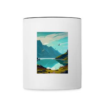 Milford Sound Neuseeland Vintage Reiseposter - Tasse zweifarbig - Weiß/Schwarz - Vorne
