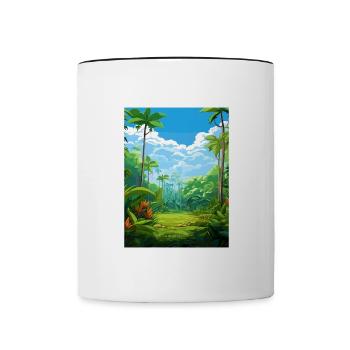Wet Tropics Of Queensland Vintage Travel Poster - Contrasting Mug - white/black - Front