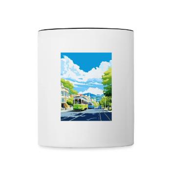 Christchurch New Zealand Vintage Travel Poster WPA - Contrasting Mug - white/black - Front