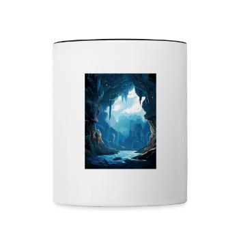 Waitomo Caves New Zealand Vintage Travel Poster - Contrasting Mug - white/black - Front