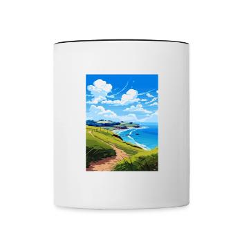 Coromandel-Halbinsel Neuseeland Reiseposter - Tasse zweifarbig - Weiß/Schwarz - Vorne