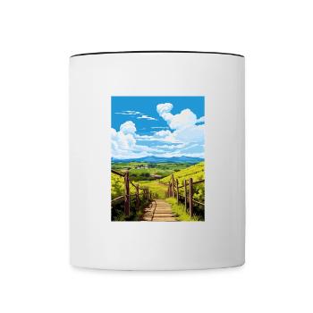Wairarapa Wine Region New Zealand Travel Poster - Contrasting Mug - white/black - Front