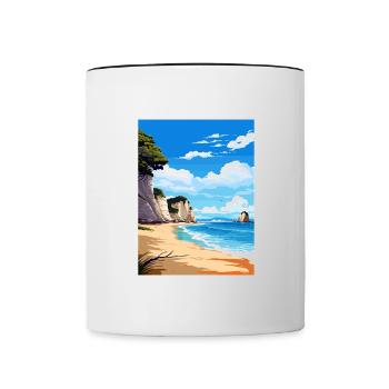 Cathedral Cove Marine Reserve Neuseeland Souvenir - Tasse zweifarbig - Weiß/Schwarz - Vorne