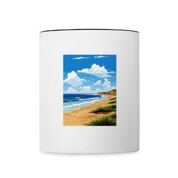 Parc national de Great Sandy, Australie, affiche de voyage - Mug contrasté - blanc/noir - Devant