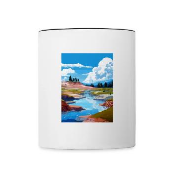 Whakarewarewa Geothermal Valley Travel Poster - Contrasting Mug - white/black - Front