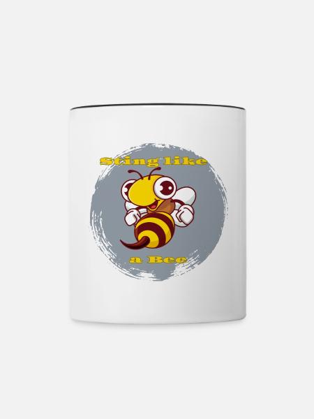 Sting like a bee - Tasse zweifarbig - Weiß/Schwarz