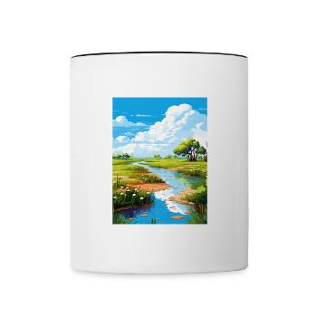 Parc national de Palo Verde Costa Rica affiche de voyage - Mug contrasté - blanc/noir - Devant