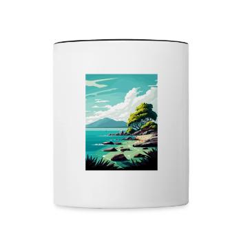 Cairns Australie Vintage voyage affiche Souvenir - Mug contrasté - blanc/noir - Devant