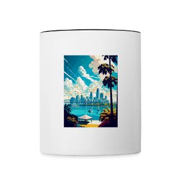 Brisbane Australien Vintage Reiseposter Souvenir - Tasse zweifarbig - Weiß/Schwarz - Vorne