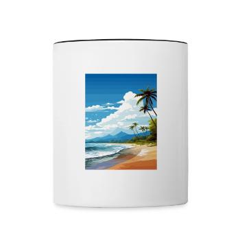 Playa Flamingo Costa Rica Vintage Travel Poster - Contrasting Mug - white/black - Front