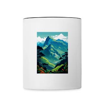 Blue Mountains Karibik Vintage Reiseposter WPA - Tasse zweifarbig - Weiß/Schwarz - Vorne
