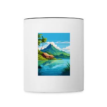 Morea Polynésie française Vintage Travel Poster WPA - Mug contrasté - blanc/noir - Devant