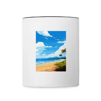 Péninsule de Nicoya Costa Rica Vintage Travel Poster - Mug contrasté - blanc/noir - Devant