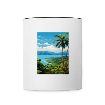 Péninsule de Nicoya Costa Rica Vintage Travel Poster - Mug contrasté - blanc/noir - Devant