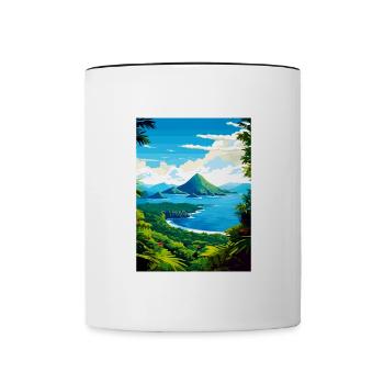 Saint Lucia Caribbean Vintage Travel Poster WPA - Contrasting Mug - white/black - Front