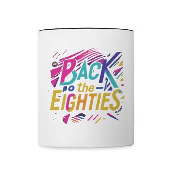 Colorful 80s Neon Lettering - Contrasting Mug - white/black - Front